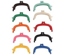 10 pièces de fermoirs pour sac à main, cadre de 85 mm, fermoir à pression « Kiss » pour porte-monnaie et sac à pièces, fermoir en plastique durable à arc avec trous de couture,