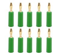 10 pièces de fiches Banane sans Soudure de 4 mm, connecteurs de câble d’Enceinte plaqués Or avec tête à Six Lames pour systèmes Audio et équipements industriels, compatibles avec (Verte)
