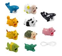 10 pièces de Housse de Protection pour Animaux de Bande dessinée, avec 1 Corde de Protection de Bobine, Protecteur de câble Mignon, Mini Protecteur de câble de Charge, Bouclier de câble Push-Bite