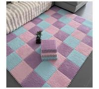 10 PièCes De Mousse ImbriquéE Fuzzy Mat Flooring Tapis Moelleux, Carreaux De Sol Carrés En Peluche, Tapis Rampants Pour Salon, Chambre à Coucher (TYP-16,30 * 30 * 0.6CM)