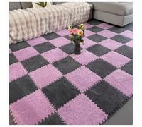 10 PièCes De Mousse ImbriquéE Fuzzy Mat Flooring Tapis Moelleux, Carreaux De Sol Carrés En Peluche, Tapis Rampants Pour Salon, Chambre à Coucher (TYP-26,30 * 30 * 0.6CM)