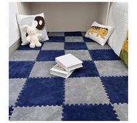10 PièCes De Mousse ImbriquéE Fuzzy Mat Flooring Tapis Moelleux, Carreaux De Sol Carrés En Peluche, Tapis Rampants Pour Salon, Chambre à Coucher (TYP-17,30 * 30 * 1.0CM)