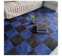 10 PièCes De Mousse ImbriquéE Fuzzy Mat Flooring Tapis Moelleux, Carreaux De Sol Carrés En Peluche, Tapis Rampants Pour Salon, Chambre à Coucher (TYP-22,30 * 30 * 0.6CM)
