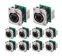 10 Pièces de Prise de Châssis Ethercon Rj45, Connecteur Traversant Ethercon NE8FDP, Prise de Montage sur Panneau RJ45 Cat5 Série D