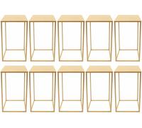 10 pièces de support de fleurs en métal Set 30x30x60cm Moderne Carré Or Mariage Décoration Colonne de Fleurs Tabouret de Plantes Tabouret de Plantes Support de Vase