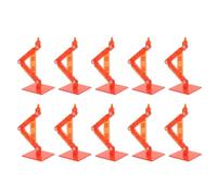 10 pièces de supports de présentation pour figurines d’action, socle de support très stable pour figurines de 6 pouces, base en plastique ABS avec accessoires pour collections (Rouge Transparent)
