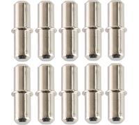10 pièces de supports d'étagères en métal [Ø 5mm x longueur 17mm] pour étagères | supports d'étagères | chevilles rondes pour étagères Supports en métal nickelé | Lot de 10 - supports d'étagères enfic