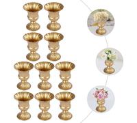 10 pièces de vases en métal pour le mariage d'arrangement floral vase trompette décoration (or, 6,3 "H)