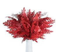 10 Pièces De Verdure Artificielle D'Automne, 21.65Inch Autumn Fake Plants Fall Leaves Shrub Bushes For Indoor Outdoor Home Decor, Realistic Red Locust Leaves For Wedding Table Centerpiece Garden Décor