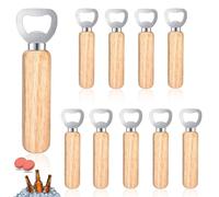 10 Pièces DéCapsuleur en Bois, Poignée Bois Ouvre Bouteille, Ouvre Bouteille De BièRe pour Bar, Maison, Cuisine, Hommes Cadeau Fête des Pères