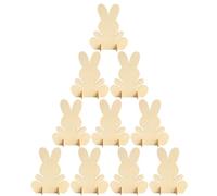 10 Pièces Décor Lapin en Bois Brut pour Garçon et Filles DIY | Peut être Décoré au Marqueur, Teinté ou Embelli, Centre de Table, Style Brut, pour Bricolage