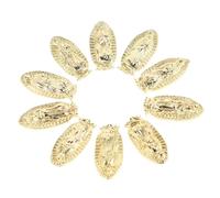10 Pièces Décoration D’ongles en Métal Doré Pierres Brillantes | Breloques pour Manucure, Style Notre-dame de Guadalupe, Usage Salon et Quotidien, pour Ongles Pressés ou Gel