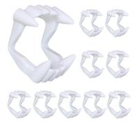 10 pièces Dent de Vampire, Dents Vampire à Clipser, Dracula, Halloween Fête Costume, Halloween Deguisement, dent halloween, déguisement vampire enfant, Blanc