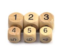 10 pièces dés à Six Faces en Bois 1-6 numérotés Jeu de Table Accessoires de Jeu de société pour Jeux de Table Jeux de mathématiques