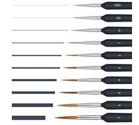 10 Pièces Détail Pinceau Aquarelle/Peinture Acrylique, Petit Ensemble de Pinceau Fin Maquette Modelisme d'art Professionnel pour Miniature, Modèle, Ongles, Faciale Peinture, Huile