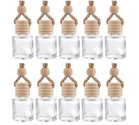 10 pièces Diffuseur Suspendu De Voiture Bouteilles De Parfum en Verre Vide Désodorisant Diffuseur Bouteille Pendentif Huile Parfum Bouteille D'aromathérapie Retroviseur Décor