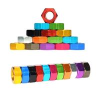 10 pièces DIN934 M3 M4 M5 M6 coloré en alliage d'aluminium Hexagonal écrou hexagonal écrous de blocage(Silver,M6 10pcs)