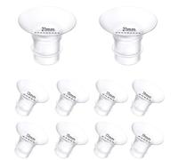 10 pièces d'inserts de bride de tire-lait 13/15/17/19/21mm*2 compatibles avec Momcozy M9/M6/M5/S12 Pro/S9 Pro/Medela/Spectra/Bellababy/Lansinoh/Elvie/Nuliie/KISSBOBO/ANWIKE 24mm pièces de rechange