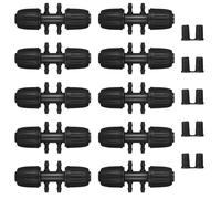 10 pièces d'irrigation de jardin Barbed Tee Connector,1/2 pouce à 4 voies 1/4 pouce d'irrigation de qualité raccord d'irrigation de jardin diviseur d'eau avec 10 Pcs 1/4 pouces Barb Plug Cap(.[U698]