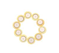 10 Pièces Disque Piézo 15mm Pb01 300 Ω 4,6 Khz | Cuivre, Éléments de Diaphragme, Usage pour Micros et Stomp Boxes, Fréquence Résonante 4,6 Khz