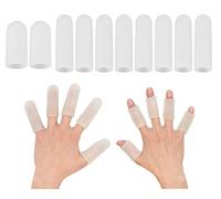 10 Pièces Doigtiers en silicone, protège-doigts en gel, capuchon de protection du bout des doigts, bandages de doigts pour la peau de l'eczéma, fissuration des doigts, arthrite, friction