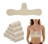 10 Pièces Doublures Anti Transpiration pour Soutien-Gorge, Coussinets Anti-Sueur en Coton Réutilisables, Invisibles et Confortables pour Femmes, Protection Efficace Contre la Transpiration (Beige)