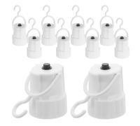 10 Pièces Douille de Lampe B22 avec Interrupteur Bouton et Crochet Blanc | Plastique Isolé, Installation Rapide, Compatibilité Large, Réparation D'urgence, Base Standard B22