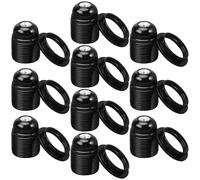 10 Pièces Douille de Rechange E26 Ronde en Bakélite Noire | Bornes à Vis, pour LED et Fluocompactes, Usage sur Présentoirs et Luminaires