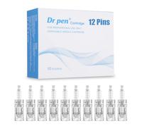 10 Pièces Dr. pen Ultima A10 Cartouches d'Aiguilles de Rechange 12 Pins - 100% Original Dr. pen Ultima A10 Aiguilles - Pour Dr. pen Ultima A10 Stylo de Microneedling Électrique (12Pins, 10PCS)