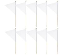 10 Pièces Drapeaux de Marquage de Pelouse en Polyester Blancs | Repérage des Nouvelles Plantations, Insertion Facile au Sol, Visibilité Accrue, pour Système D'irrigation