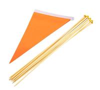10 Pièces Drapeaux Triangulaires de Marquage, Tige Bambou | Polyester Résistant, Insertion Facile au Sol, pour Jardins, Clôtures Invisibles et Bordures
