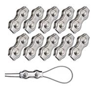 10 Pièces Duplex Clips M5 Câble Métallique Clips Inoxydable 304 Pinces Duplex pour Gréement de Câble Métallique de 5 mm