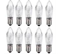 10 Pièces E10 Base LED Ampoule De Bougie avec Base À Vis Corps en Verre Transparent Blanc Chaud 3 W Ampoule Adaptée À Une Utilisation Intérieure Et Extérieure,55v