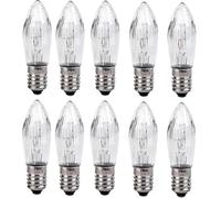 10 Pièces E10 Base LED Ampoule De Bougie avec Base À Vis Corps en Verre Transparent Blanc Chaud 3 W Ampoule Adaptée À Une Utilisation Intérieure Et Extérieure,55v