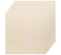10 Pièces Ébauches de Bois Brut Carrées, 30 CM | Grain Beige, Finition Noyer et Basswood, Gravure Facile, Projets Maquette, Décor Mural