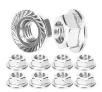 10 Pièces Écrou de Blocage à Bride M8 en Acier Inoxydable Argenté | Acier Inoxydable 304, Rondelle Intégrée, Résistance à L’oxydation, Usage Maintenance Machines et Charnières
