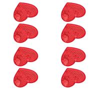 10 Pièces Écusson Cœur Pailleté Rouge Auto-adhésif pour Vestes et | Polyester Brillant, Pose sans Couture, Personnalisation Rapide, pour Projets DIY, Jeunes et Décorations Textiles
