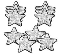 10 Pièces Écusson Thermocollant Étoile à Paillettes, Argenté | Broderie en Sequin, Usage Atelier ou Maison, pour Paquet à Dos et Accessoires Cheveux