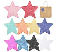 10 Pièces Écussons Étoile à Paillettes à Coudre | Motif Brillant, Effet Texturé Visible, Décoration Personnalisée, pour Vêtements et Costumes Créatifs