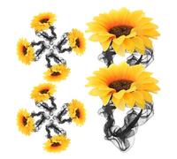 10 Pièces Élastique Cheveux Tournesol en Velours, Fleurs Rétro | Style Vintage Floral, Couleur Jaune Vive, pour Chignons et Tresses, Finition Résistante à Décoloration