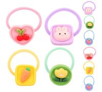 10 Pièces Élastiques à Cheveux Fille Fruits Fleurs, Lot