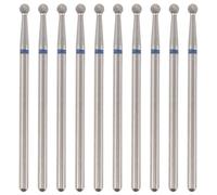 10 Pièces Embout Fin pour Ongle en Carbure de Silicium Argenté | Fraise à Ongles, Précision Solide, Coupe, Usage Salon et Manucure Russe, pour Techniciens