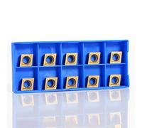 Oumefar 10 pièces Embouts en carbure cimenté doré Ensemble d'inserts de fraisage Outils de Tournage CCMT09t304 CCMT32.5 pour Tour