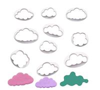 10 Pièces Emporte Piece Nuage en Plastique Forme de Herbe Soleil Nuage Moule décoré Cookie Cutter Outil en Plastique pour Fondant Biscuits ou Gâteau