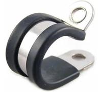 10 pièces en acier inoxydable doublé de caoutchouc P Clips-ensemble de colliers de serrage polyvalents 13mm-32mm for le matériel domestique(M22)