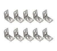 10 pièces en acier inoxydable en forme de L attelle d ' angle supports d ' angles robustes fixation de commun pour étagères armoires supports métalliques à Angle droit