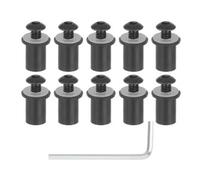 10 Pièces En Aluminium Moto M5 X 15mm Pare-brise Vis Boulons Écrous Kit Pièces Écrous(Black)
