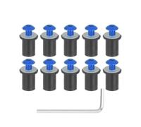 10 Pièces En Aluminium Moto M5 X 15mm Pare-brise Vis Boulons Écrous Kit Pièces Écrous(Blue)
