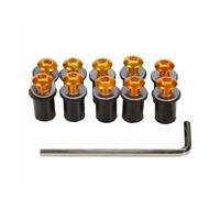 10 Pièces En Aluminium Moto M5 X 15mm Pare-brise Vis Boulons Écrous Kit Pièces Écrous(Color1)