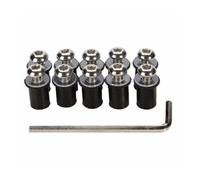 10 Pièces En Aluminium Moto M5 X 15mm Pare-brise Vis Boulons Écrous Kit Pièces Écrous(Color2)